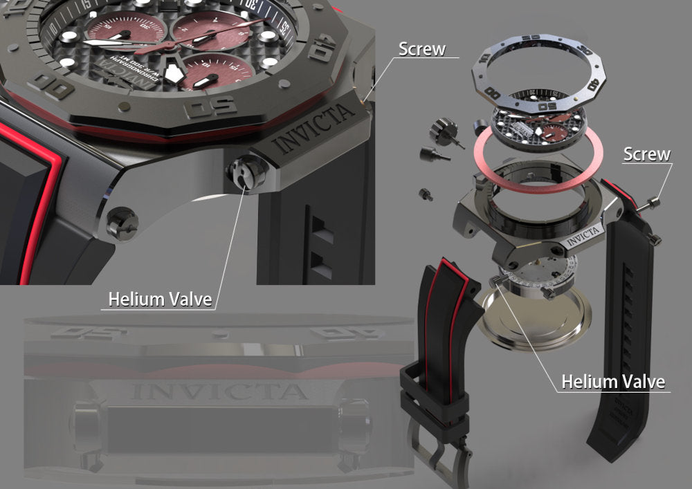 high quality invicta watches available at chronographworld - technical schematic