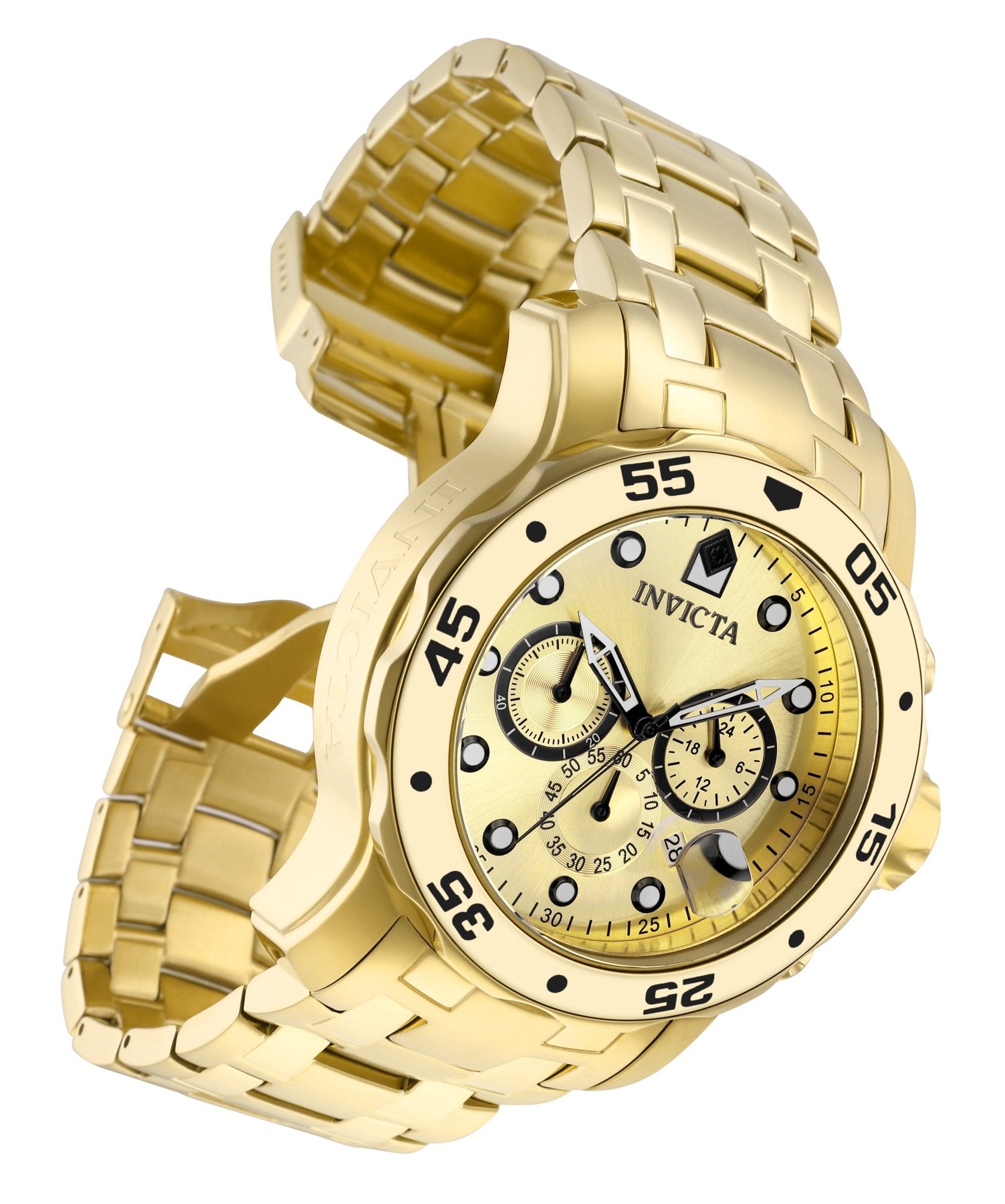 Invicta Pro Diver SCUBA 0074 Men's Quartz Watch in yellow gold finish