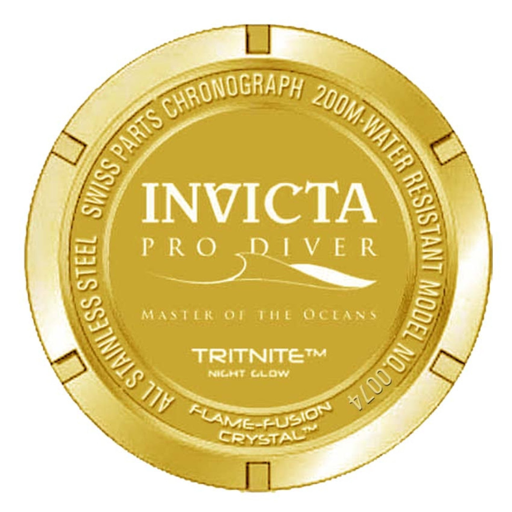 Invicta Pro Diver SCUBA 0074 Men's Quartz Watch titled "Master of the Oceans"