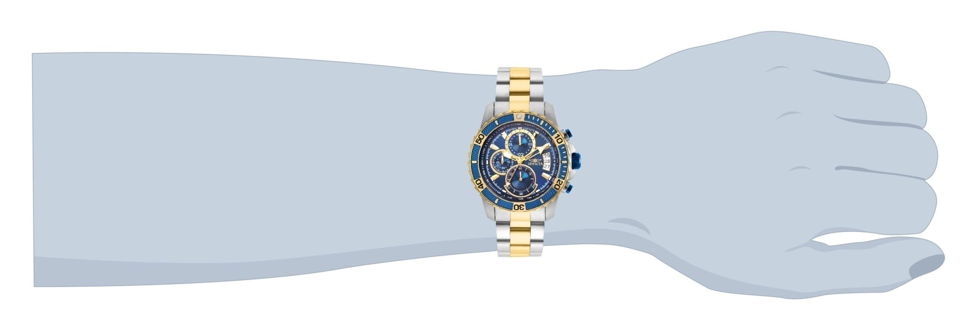 Invicta Pro Diver SCUBA 22415 featuring blue dial and gold-tone bezel worn on wrist