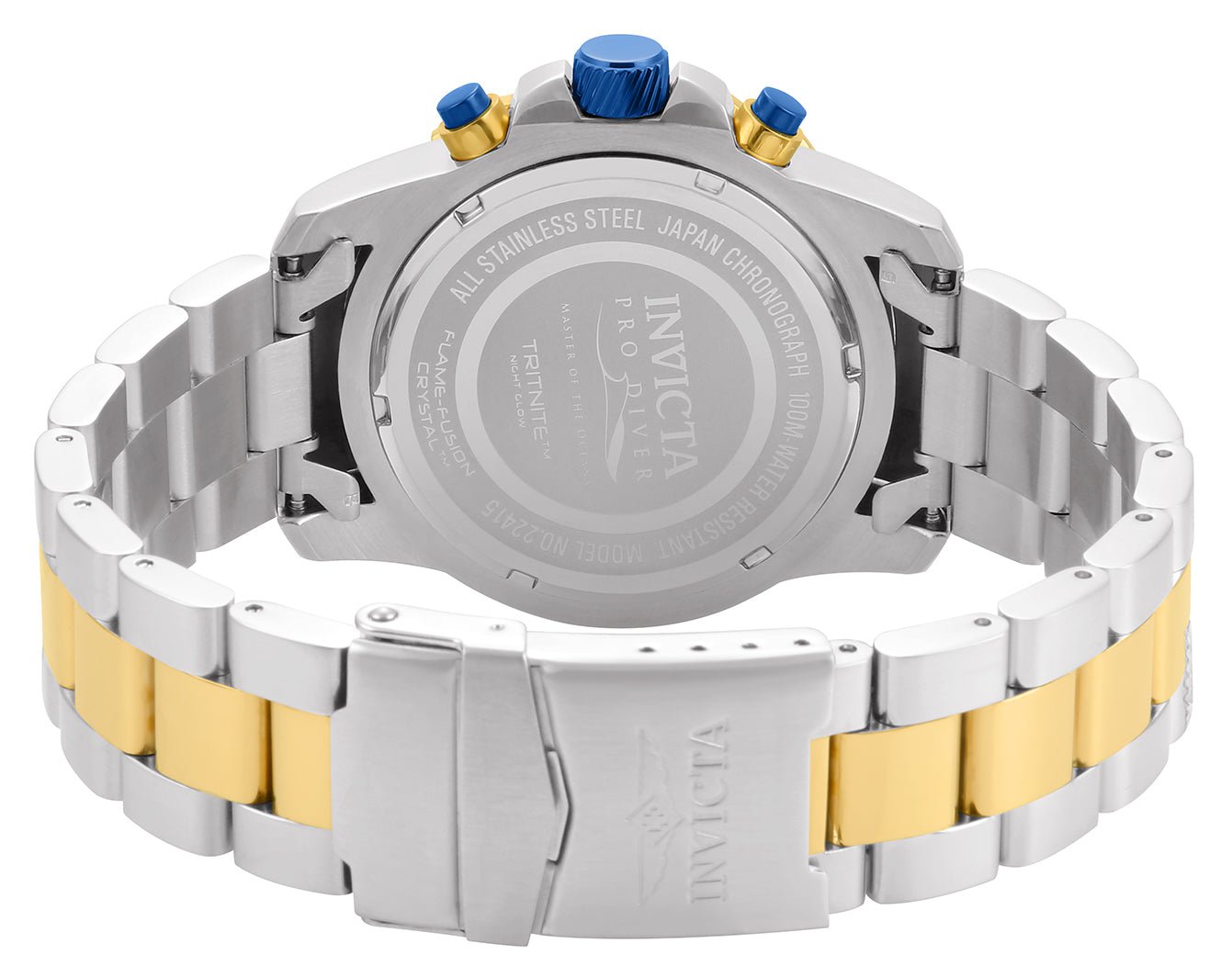 Detailed view of the Invicta Pro Diver SCUBA 22415 with stainless steel bracelet