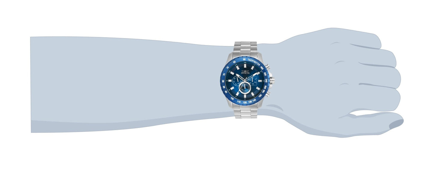 Invicta Speedway 24212 quartz watch featuring a blue dial, worn on wrist